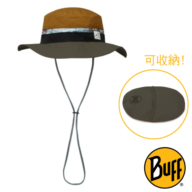 【西班牙 BUFF】可收納圓盤帽(輕量快乾.可折疊收納.UPF 50+)中盤帽.防晒遮陽帽/128627-555金黃草原✿30E010